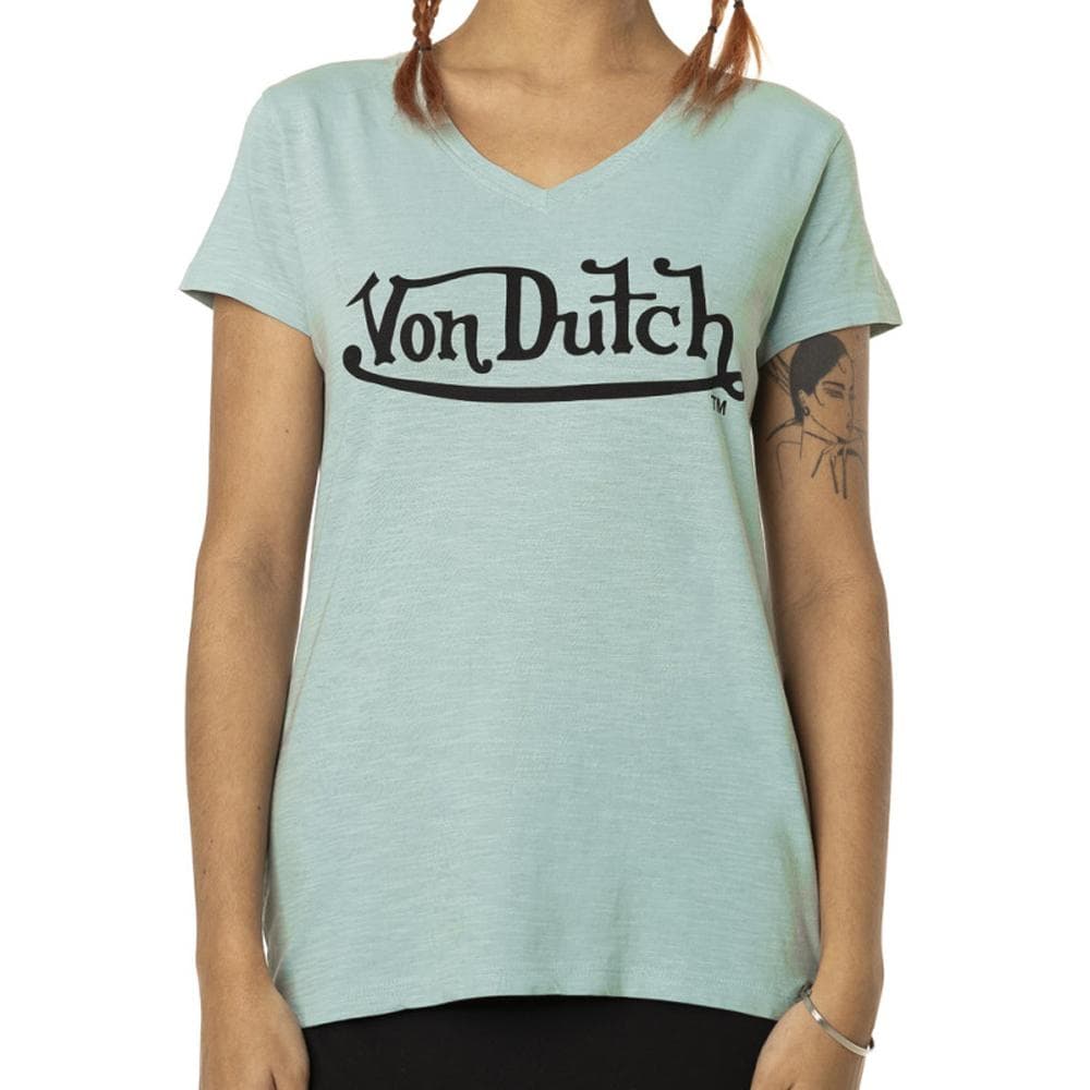 T-shirt Turquoise Femme Von Dutch Slub SA 1