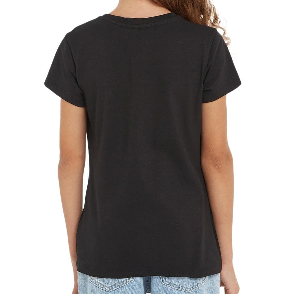 T-shirt Noir Fille Calvin Klein Jeans Iridescent IG0IG02433 2