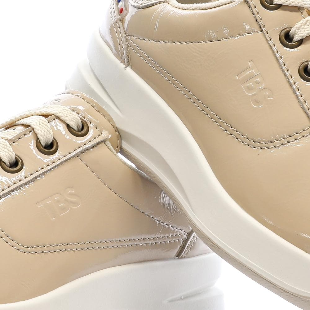 Baskets Beige Femme TBS Tennis Verni Greta 7