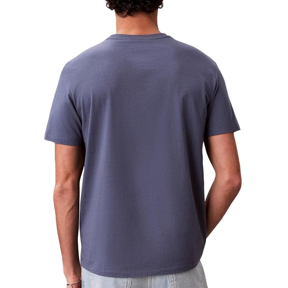T-Shirt Bleu Chiné Homme Calvin Klein Jeans Badge L4G 2