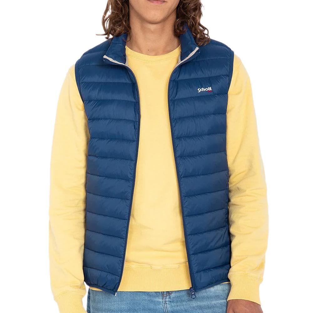 Doudoune Sans Manche Bleu Homme Schott OAKLANDVRS 1