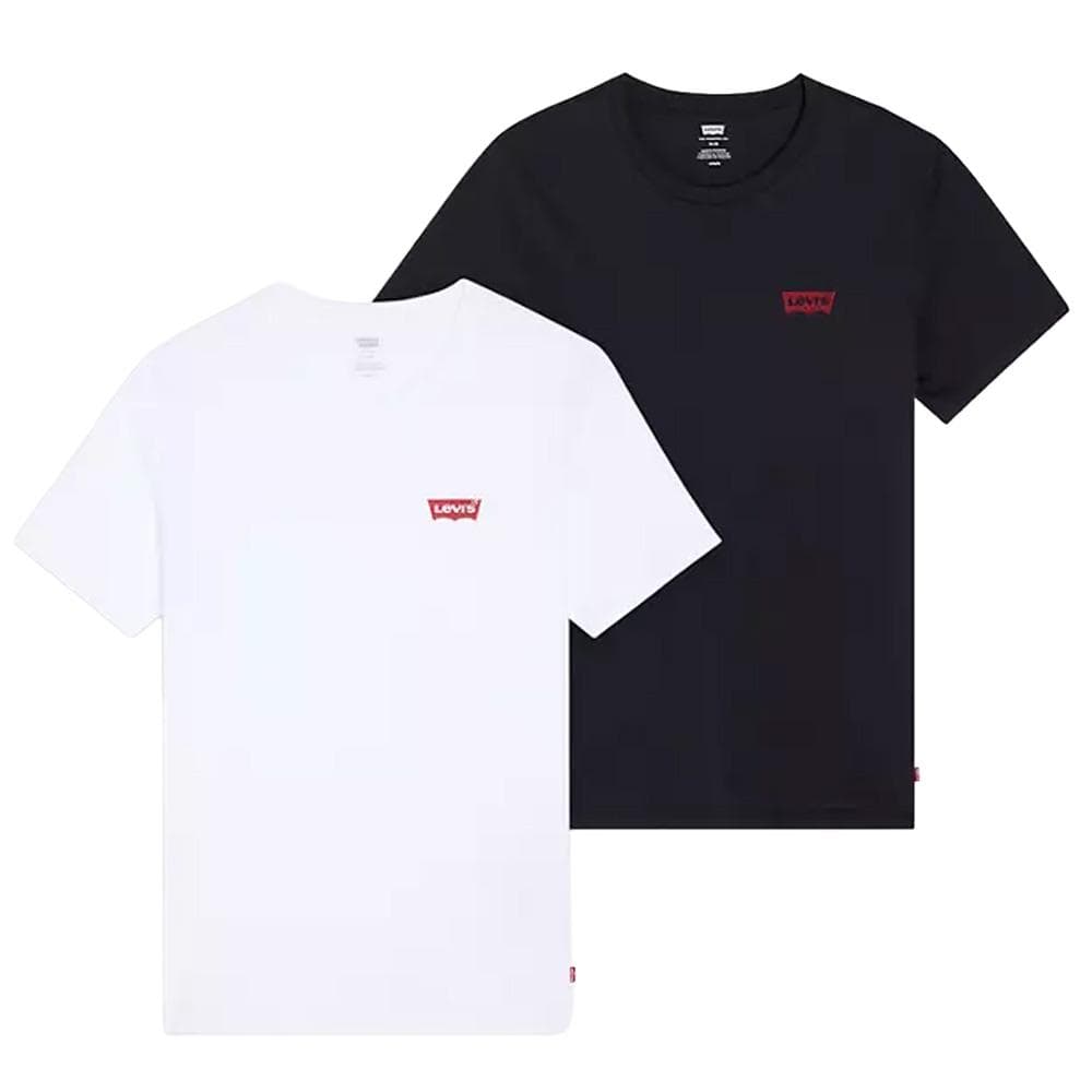 Lot de 2 T-shirts Blanc/Noir Homme Levi's Slim Fit 1