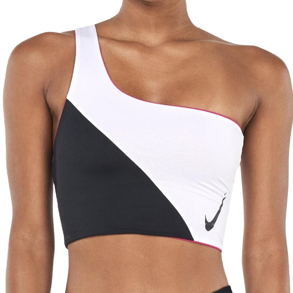 Haut de maillot de bain Blanc/Noir/Rose Femme Nike NESSC259 1