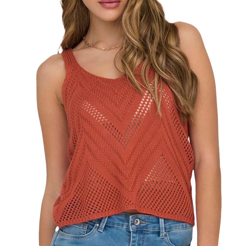 Top Crochet Terracotta Femme Jdy 15226348 1