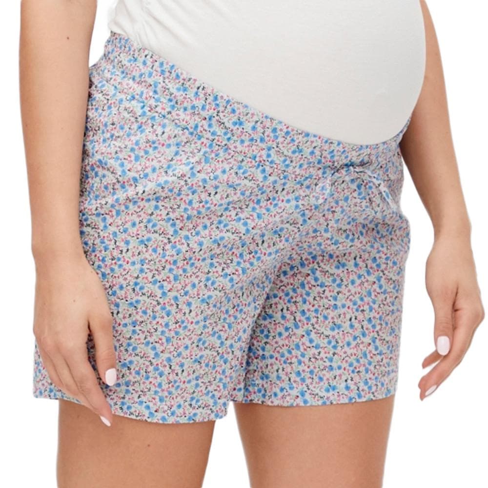 Short de Grossesse Blanc/Bleu Femme Mamalicious Ginger 1