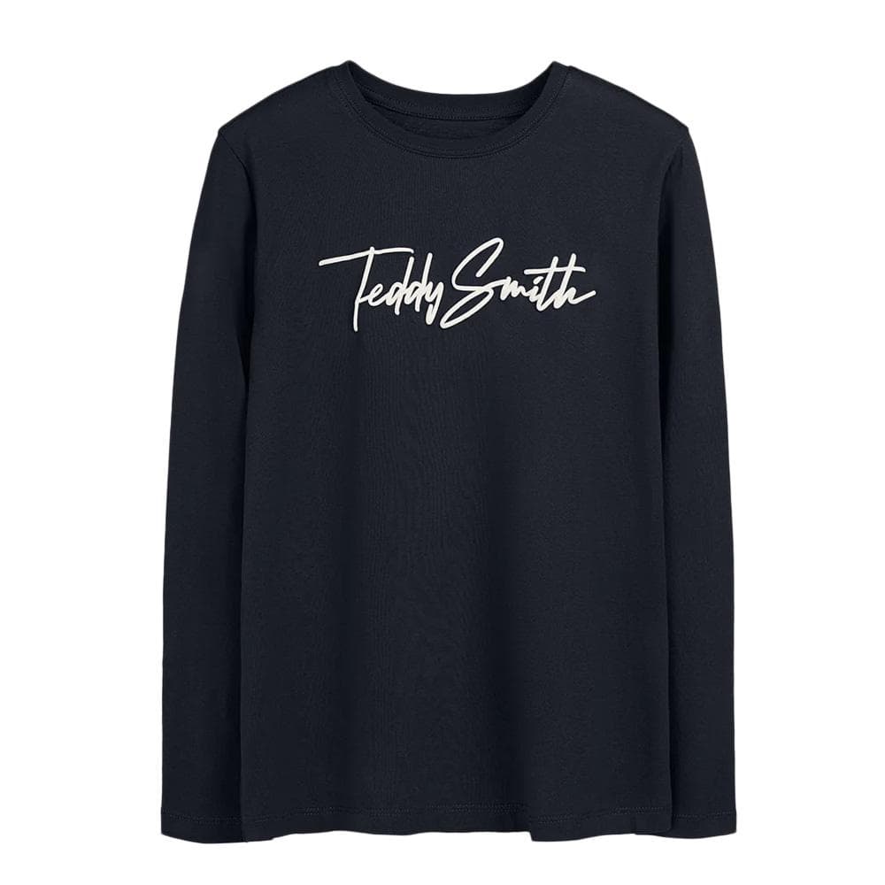 T-Shirt Manches Longues Noir Garçon Teddy Smith Evan 1