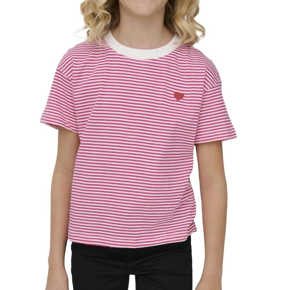 T-Shirt Rose/Blanc Fille Kids ONLY Kogpisa 1