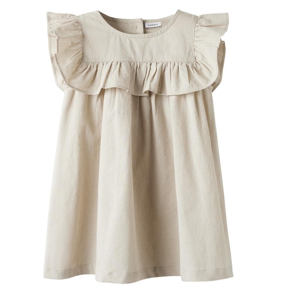 Robe Beige Fille Name it Alinnen 1