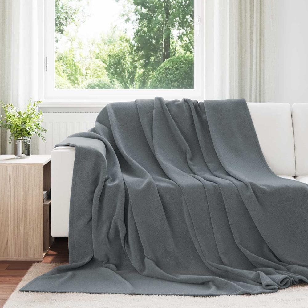 Plaid flanelle Gris Today Damier Fusain 130x180 cm 2