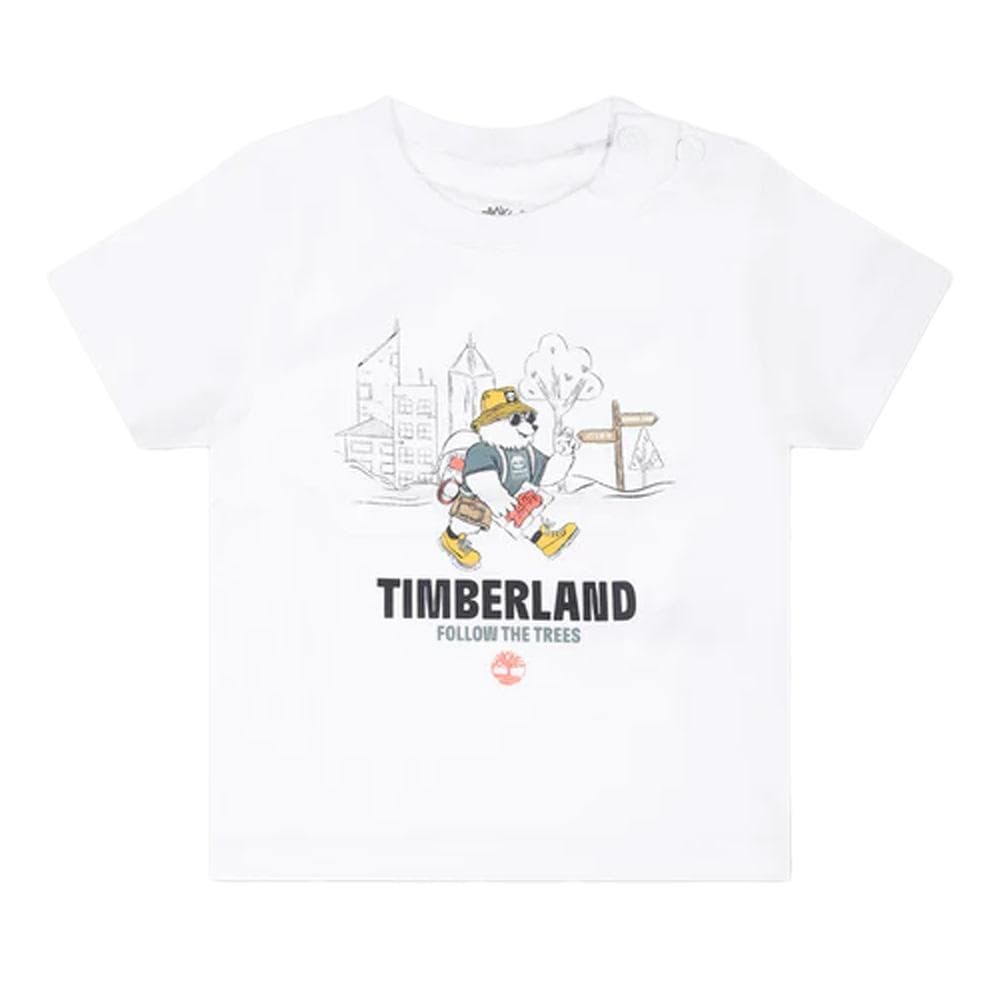 T-shirt Blanc Bébé Timberland T60106 1