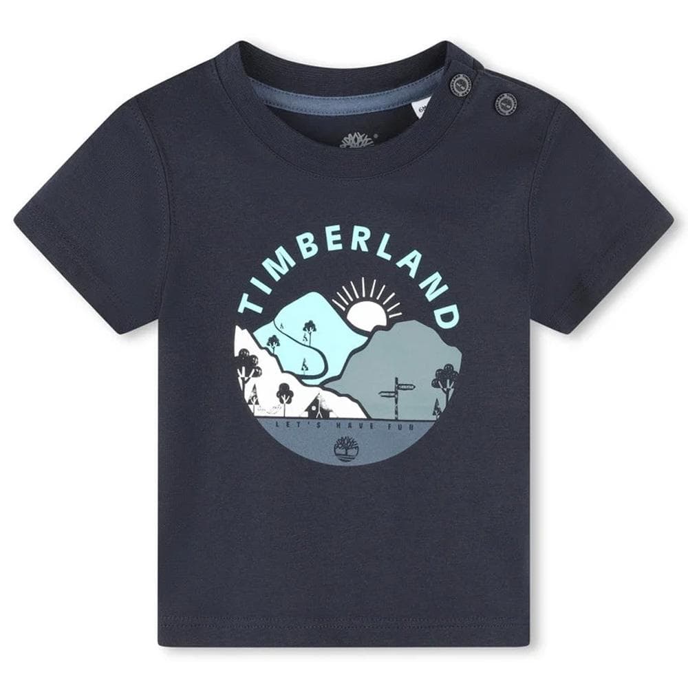 T-Shirt Bleu Bébé Timberland T60102 1