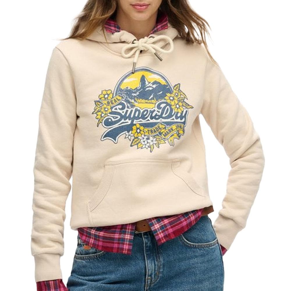 Sweat Beige Femme Superdry Floral Hood 1