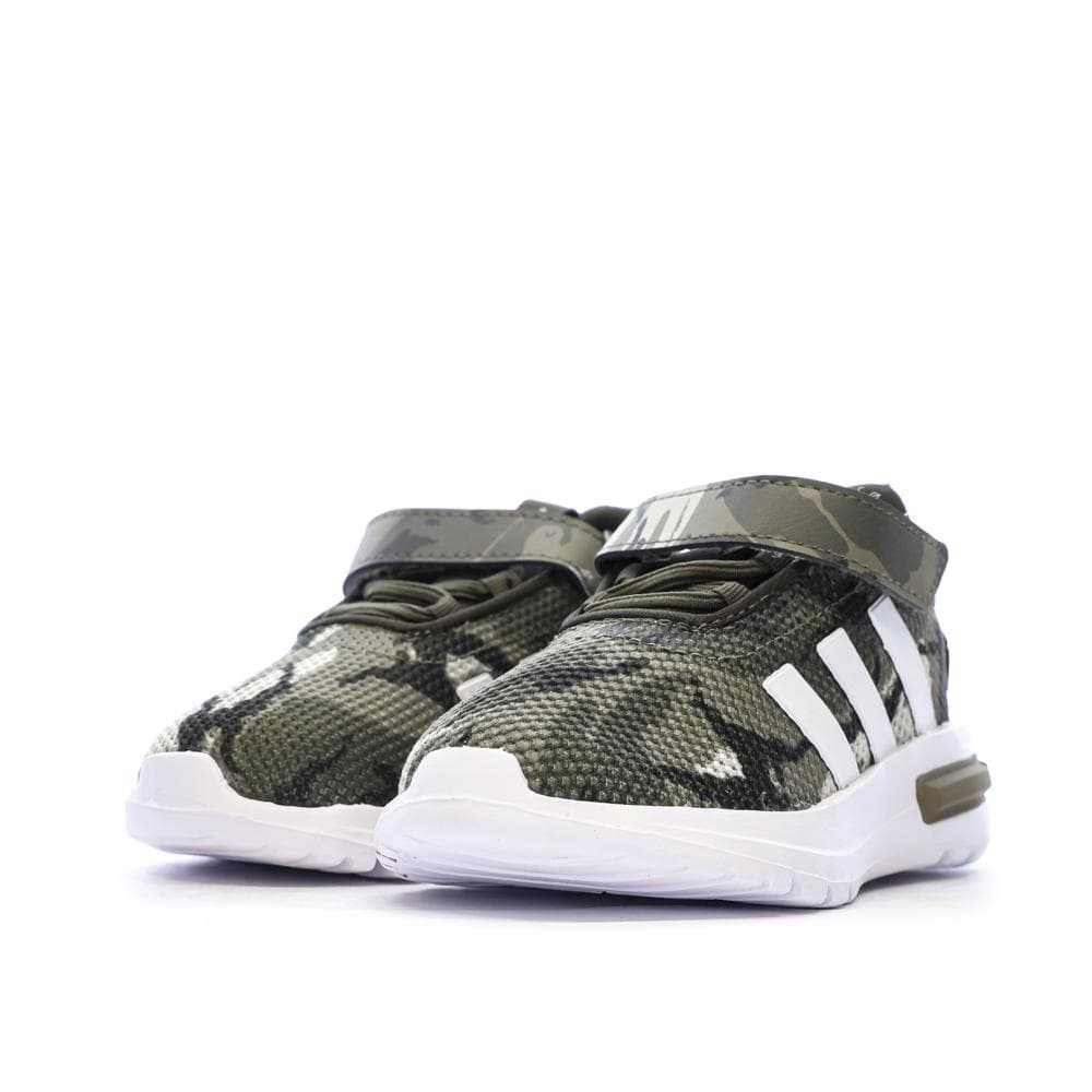 Baskets Kaki/Blanches Garçon Adidas Racer 6