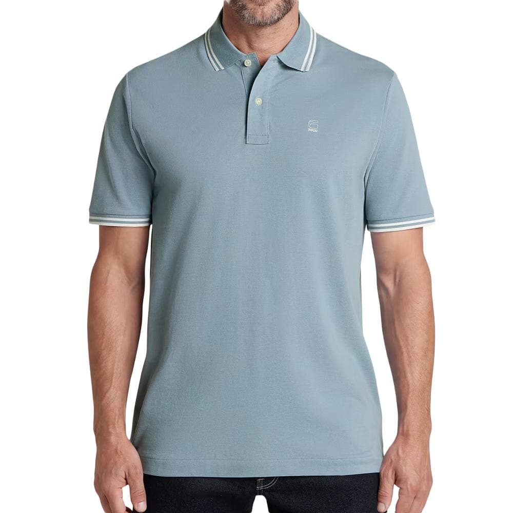 Polo Bleu Homme G-Star RAW Striped Collar 1