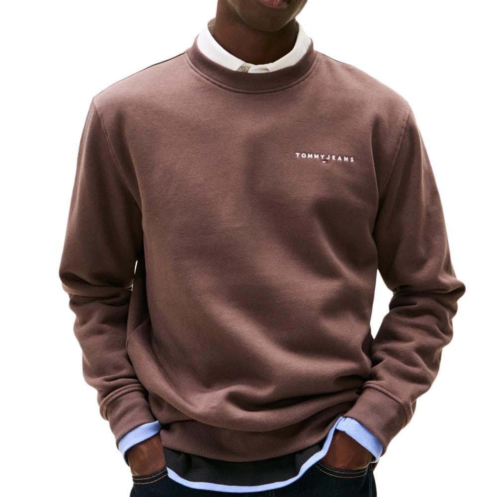 Sweat Marron Homme Tommy Hilfiger Linear Crew 1