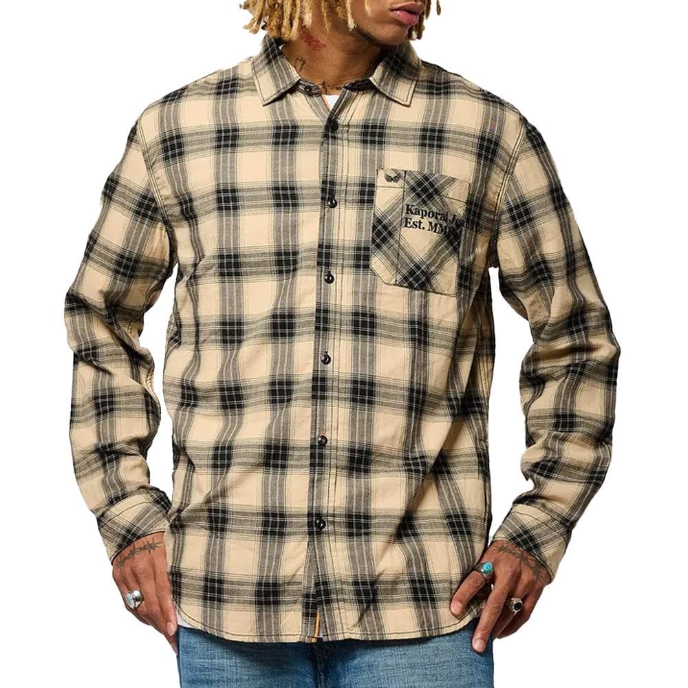 Chemise Noire/Beige Homme Kaporal BERCO 1