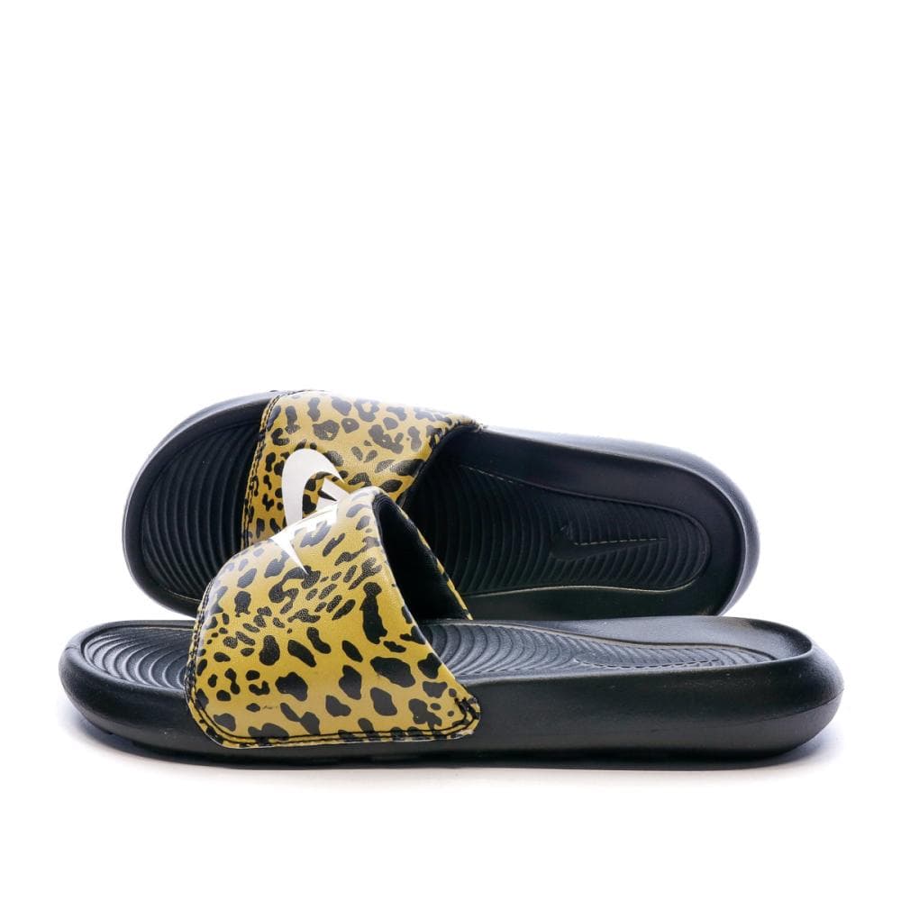 Claquettes Noir/Léopard Femme Nike Victori One 1