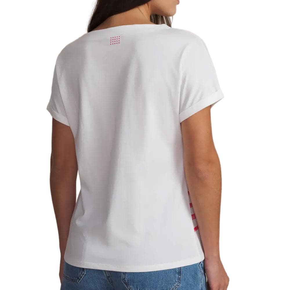 T-Shirt Blanc/Rouge Femme TBS Hibiscus 2