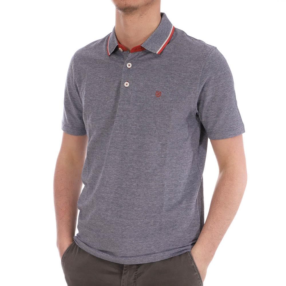 Polo Gris/Orange Homme Jack&Jones Paulos Play 1