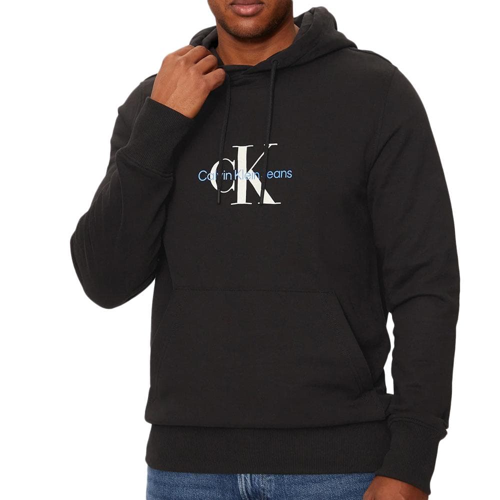 Sweat à capuche Noir Homme Calvin Klein Jeans Distressed Monologo 1