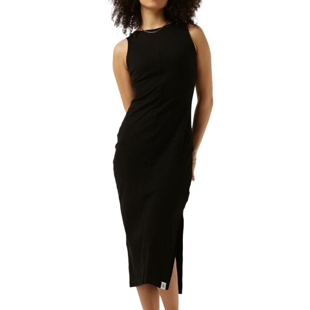Robe Noire Femme Calvin Klein Jeans Seaming Long 1