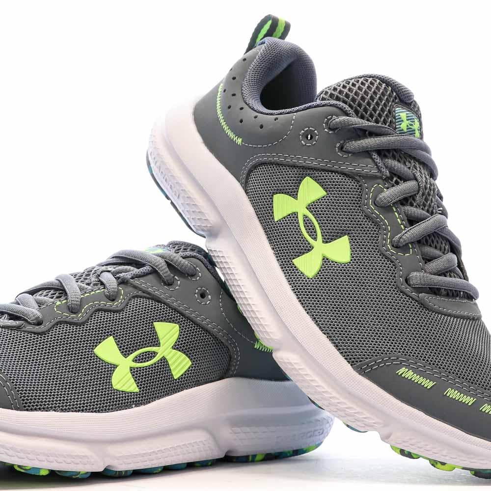 Chaussures de Running Gris /Vert Garçon Under Armour Assert 10 7