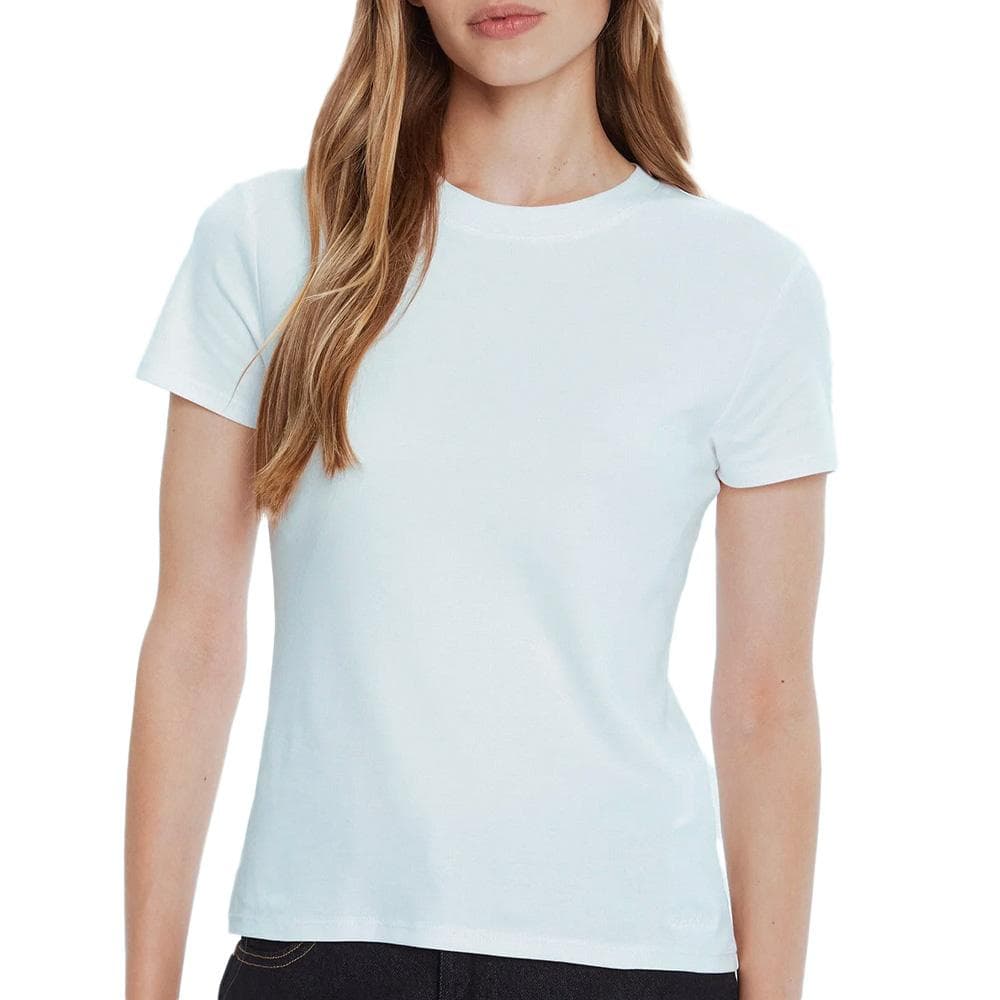 T-Shirt Bleu Clair Femme Calvin Klein Jeans Supima Crewneck 1