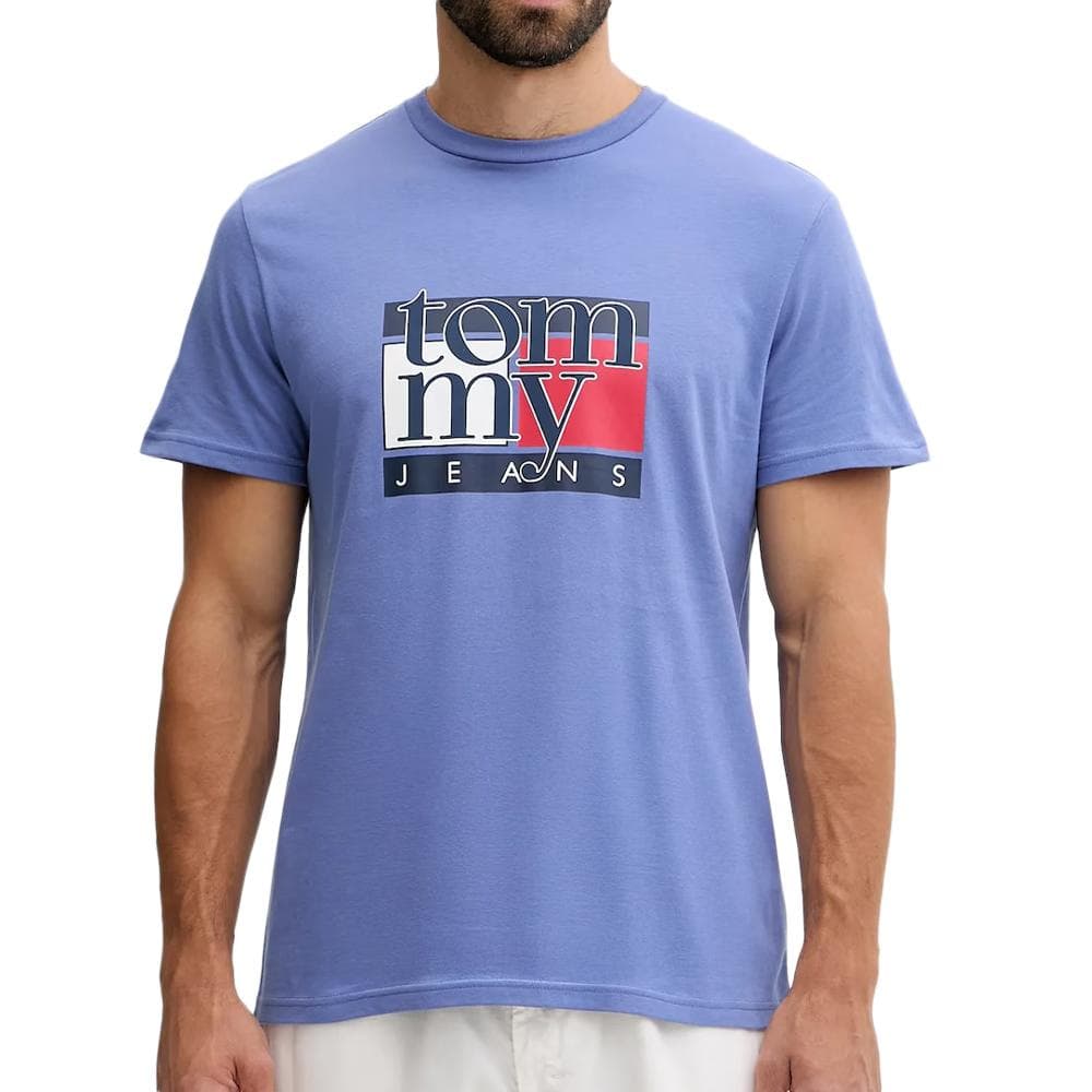 T-shirt Bleu Homme Tommy Hilfiger Flag 1