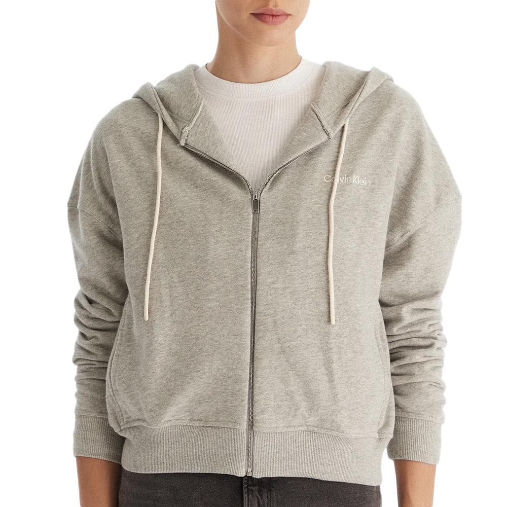 Sweat Zippé Gris Femme Calvin Klein Jeans Full 1