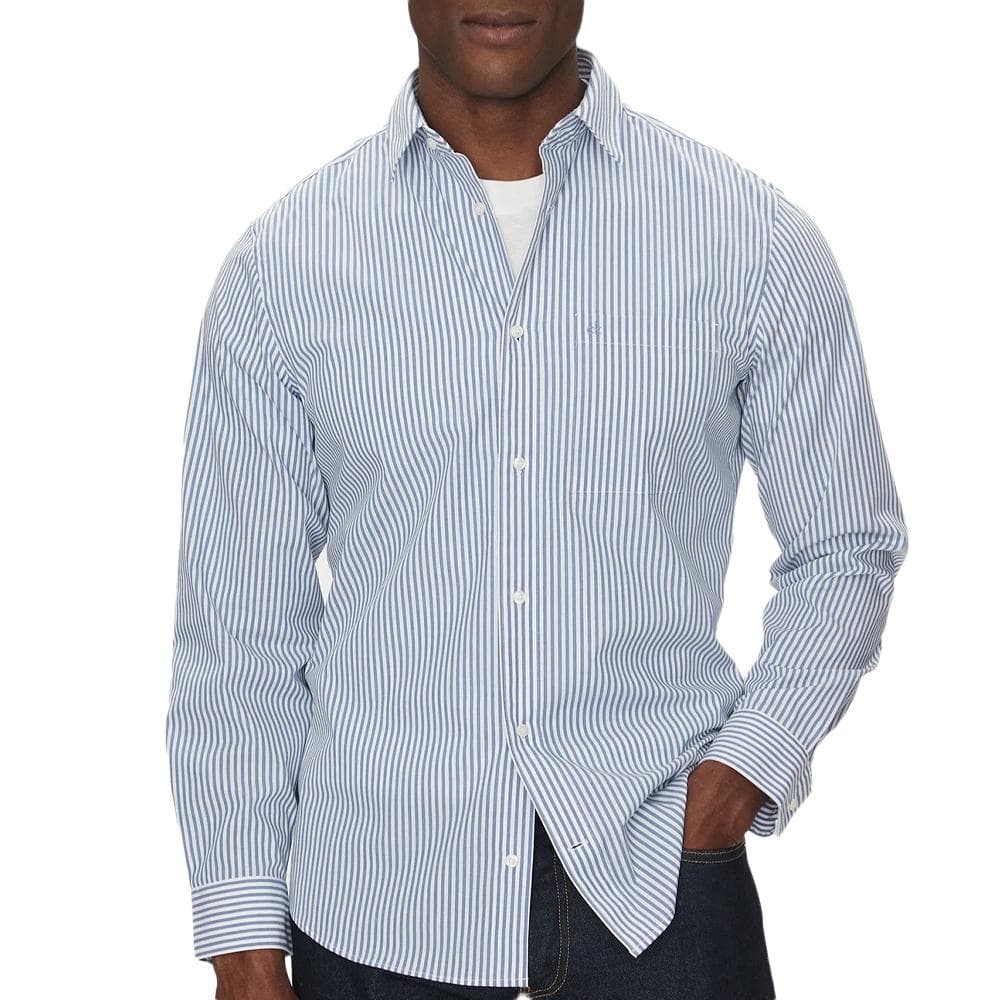 Chemise à Rayures Bleu Homme Calvin Klein Jeans Poplin Stripe 1