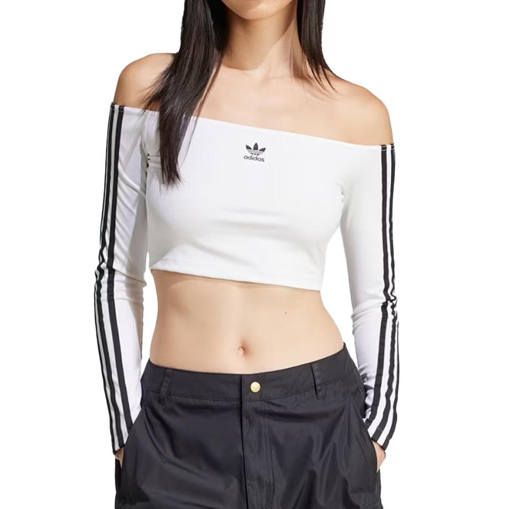 T-shirt Blanc Femme Adidas Offshoulder 1