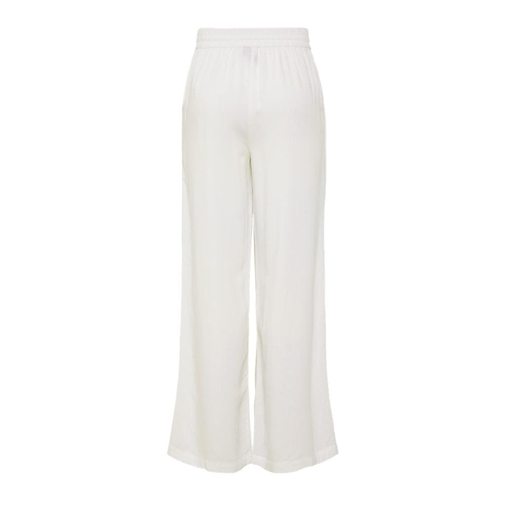 Pantalon fluide Blanc Femme Pieces Wide 3