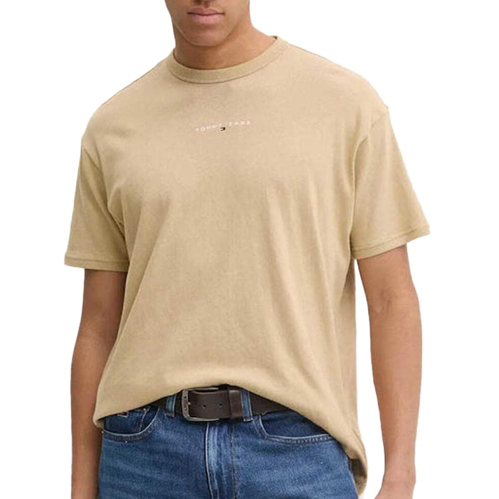 T-Shirt Beige Homme Tommy Hilfiger Linear0 1