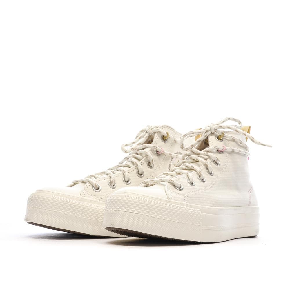 Baskets Ecru Femme Converse s All Star Lift Platform Jacquard 6