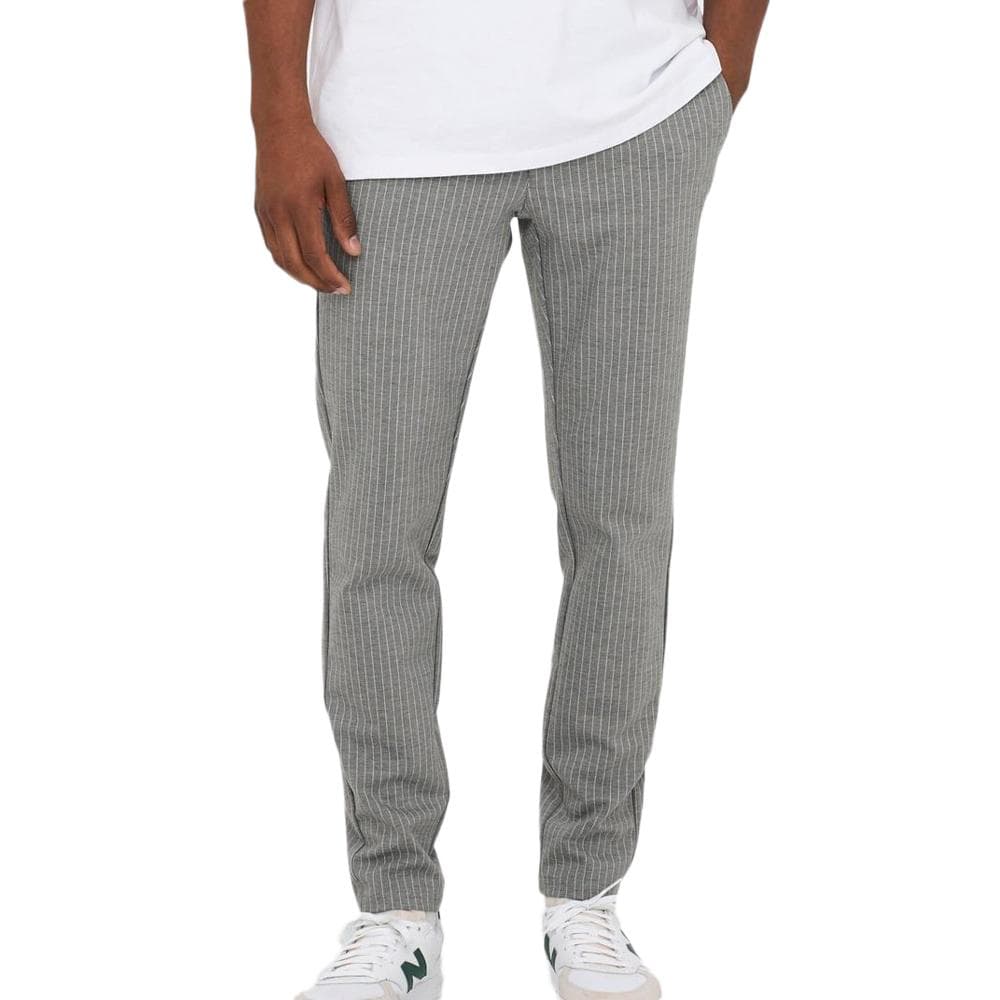 Pantalon Rayures Gris/Blanc Homme Only & Sons Stripe 3727 1