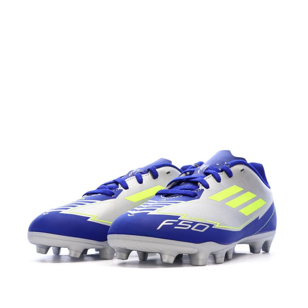 Chaussures de football Bleu/Gris Argent Garçon Adidas F50 Club 6