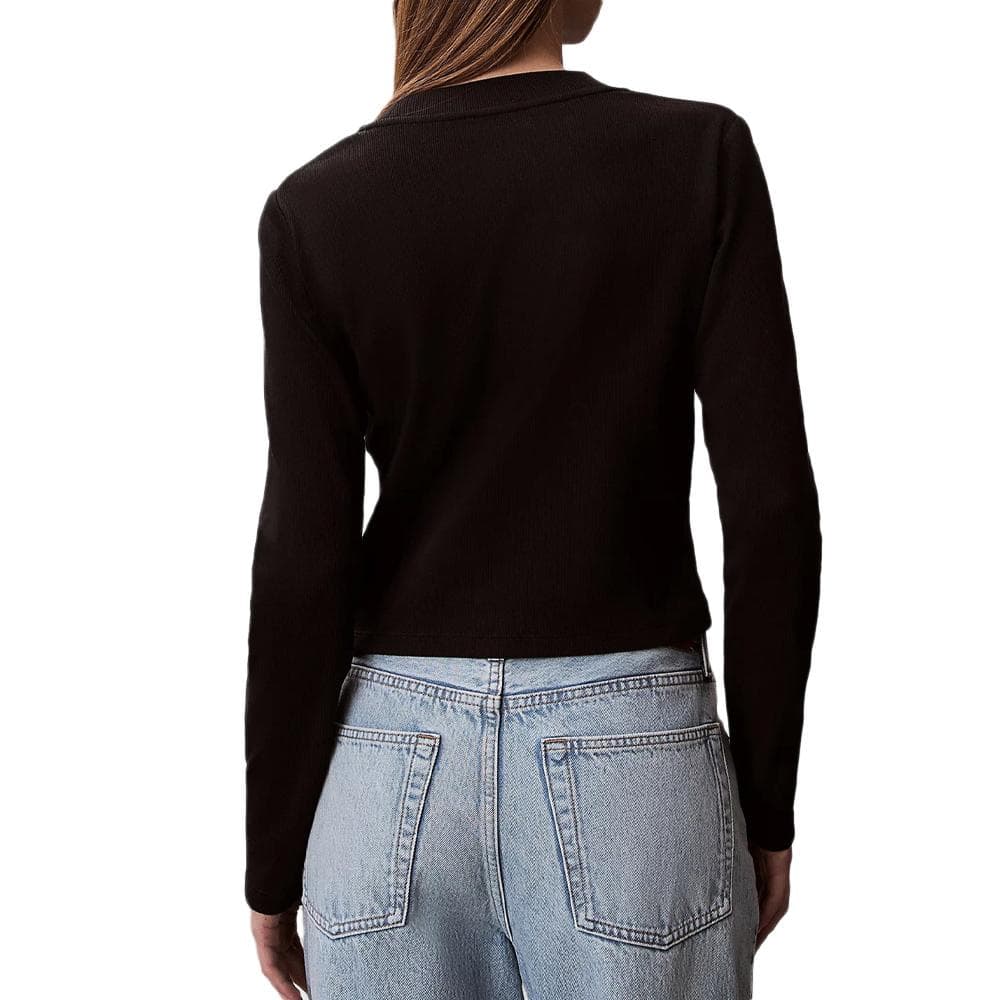 T-Shirt Manches Longues Noir Femme Calvin Klein Jeans Baby 2