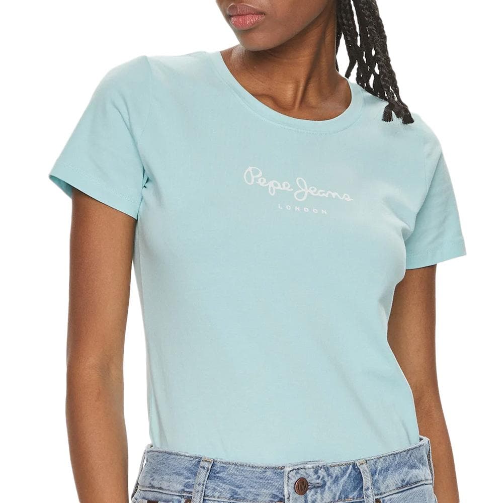 T-shirt Bleu Ciel Femme Pepe jeans New Virginia 1