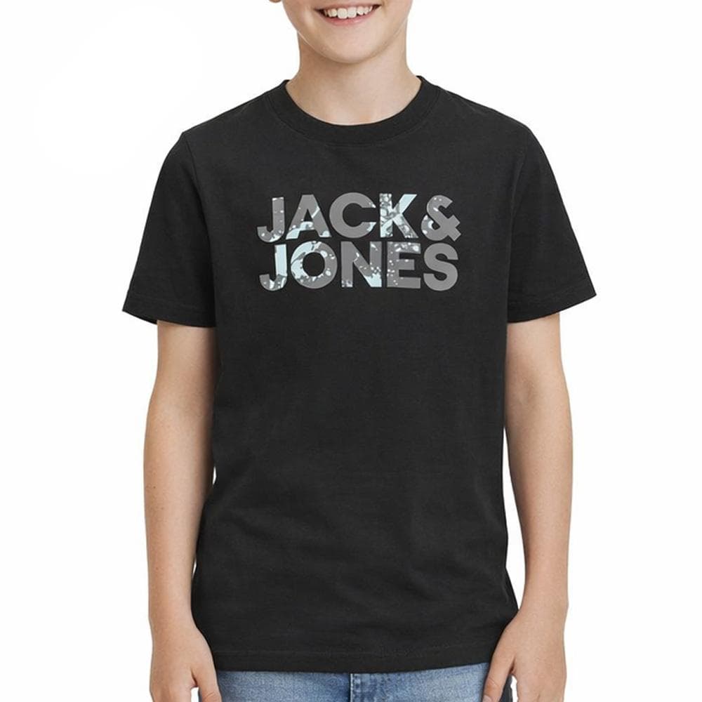 T-shirts Noir Garçon Jack & Jones Corp Splash 1