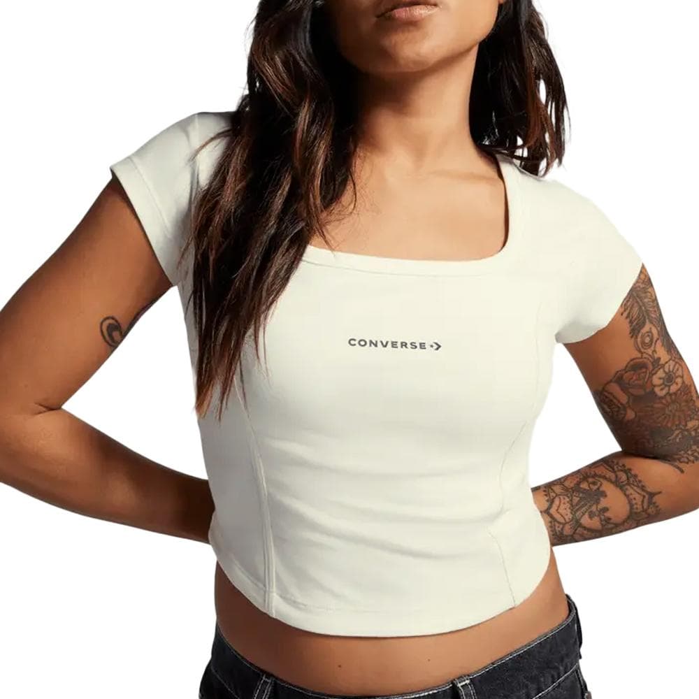 T-Shirt Blanc Femme Converse Corset 1
