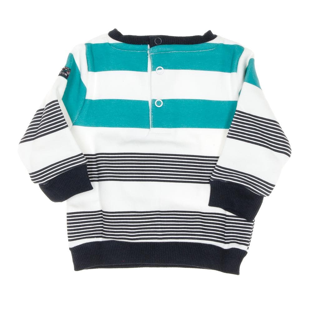 Sweat Vert/Marine à Rayures Garçon EOM Sweat 2