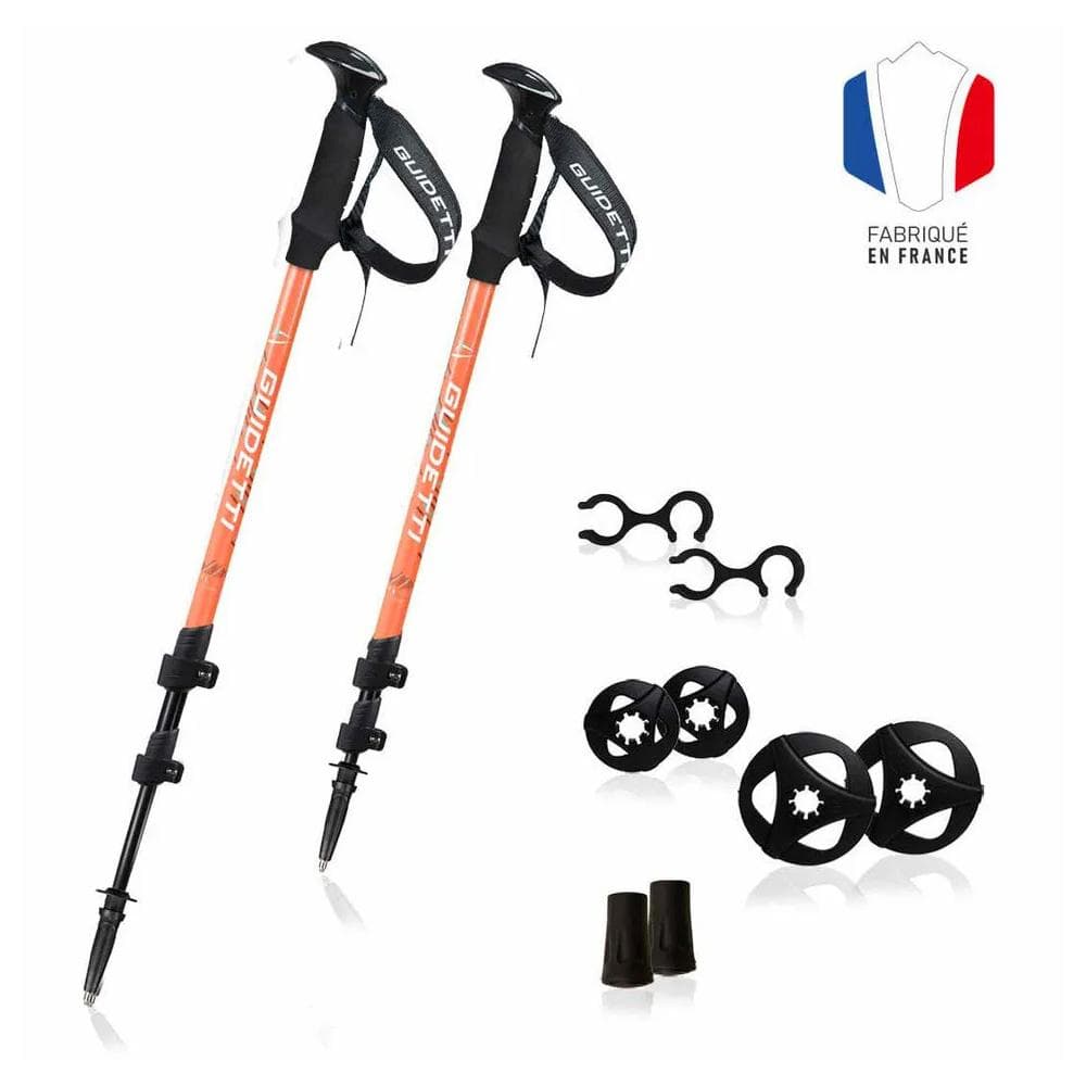 Bâtons de randonnée réglables Orange Guidetti Altitude Safran 1