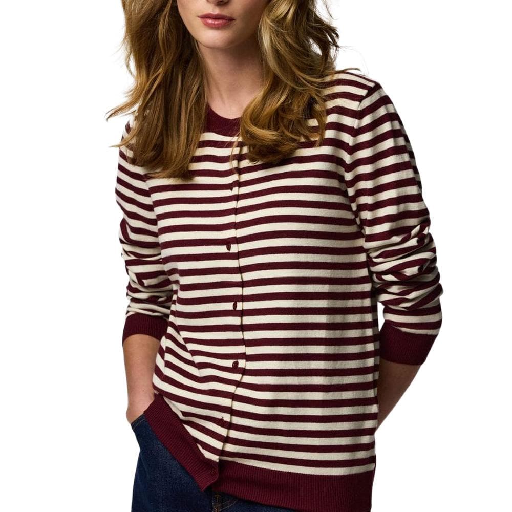 Gilet Bordeaux/Blanc Femme Pieces Nora 1