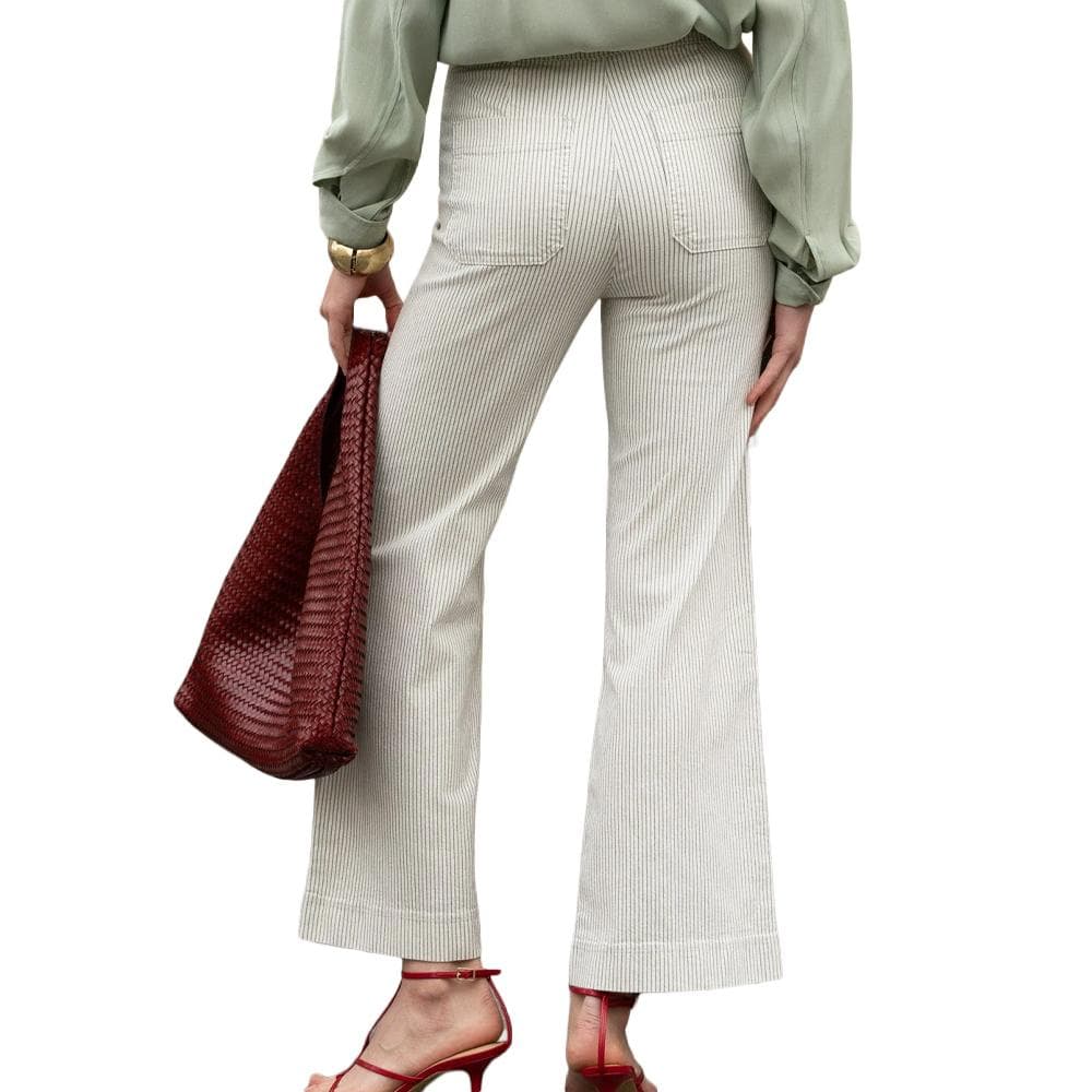 Jean Wide Blanc Femme Vert Oraije Victorine 2