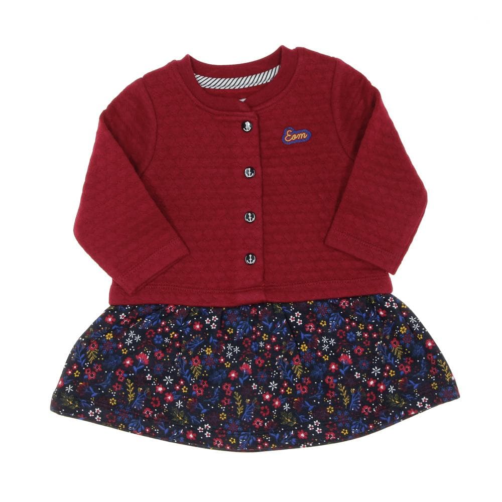 Robe Marine/Fuchsia à fleurs Fille EOM Emini 1
