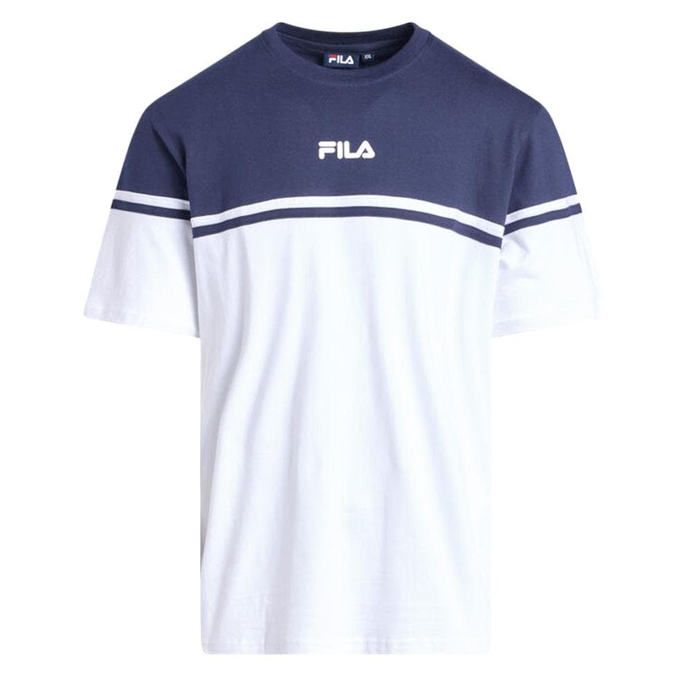 T-shirt Blanc/Marine Homme Fila Print 1