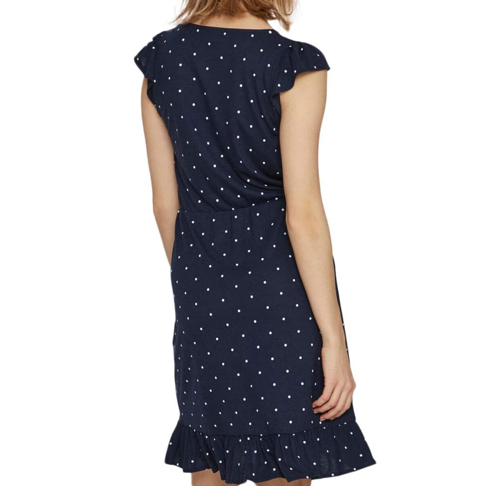 Robe Marine/Pois à volants Femme Vila Mooney 2