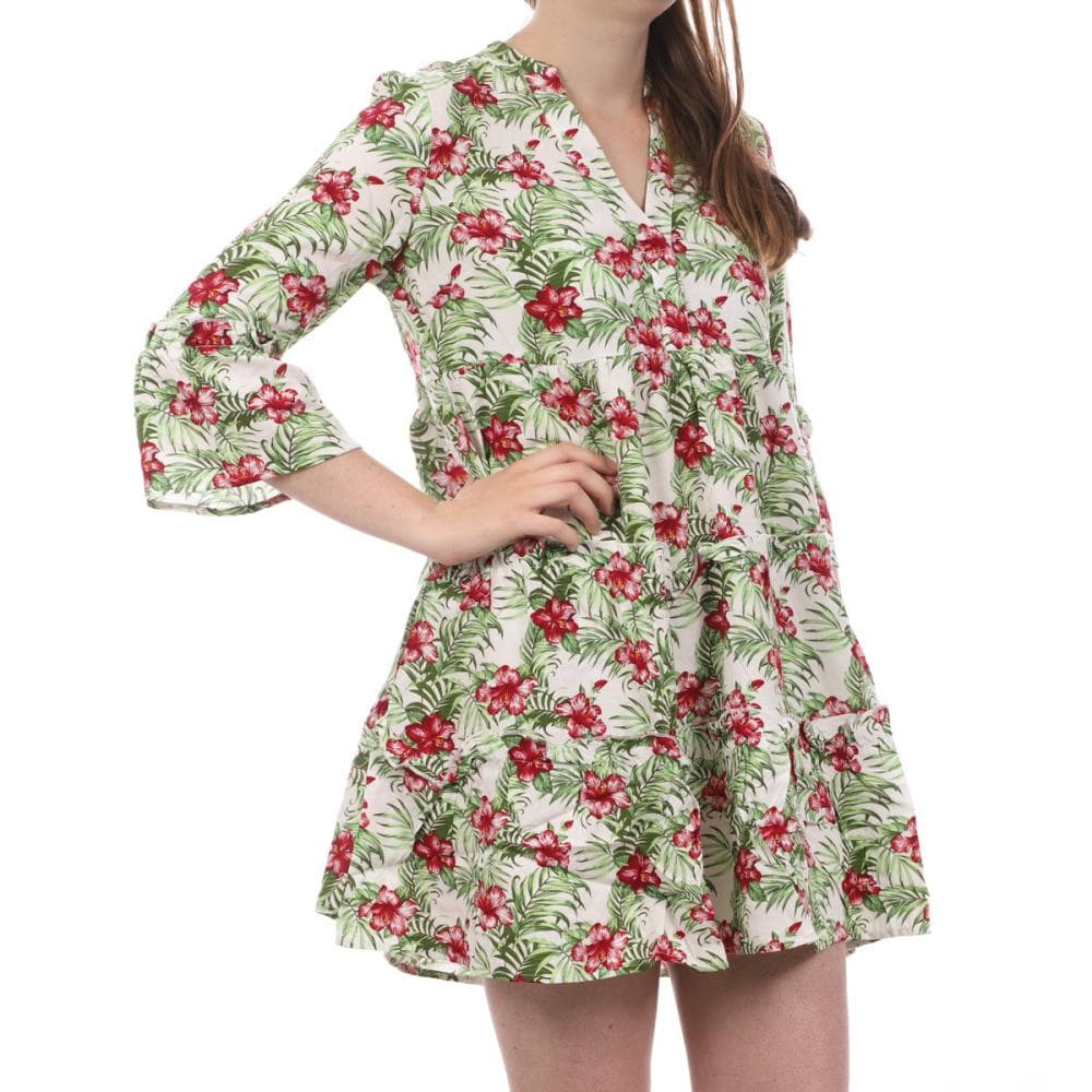 Robe Blanche/Fleurs Femme Vero Moda Easy 1