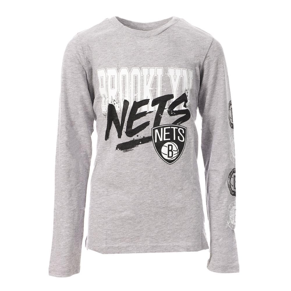 T-shirt Manches Longues Gris Garçon Busy NBA BROOKLYN NETS 1