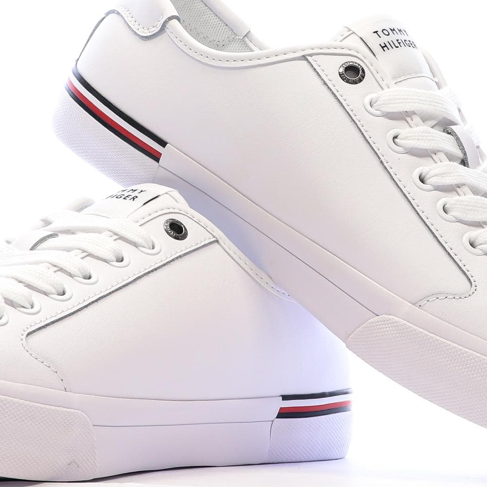 Baskets Blanches Cuir Homme Tommy Hilfiger Core Corporate Vulc 7